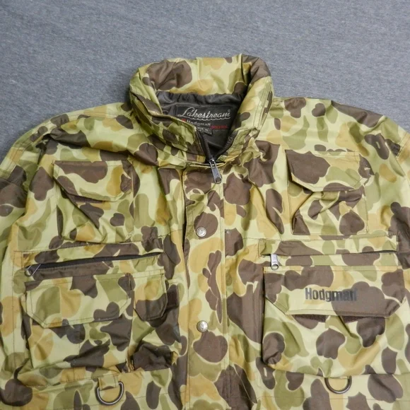 VINTAGE Hodgman Wading Jacket Size XL‎ Duck Frog Camo Nylon Fishing Lakestream - Picture 3 of 16